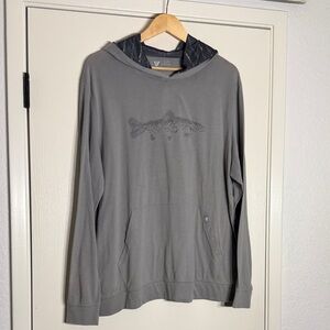 Men's Gray Hoodie with Fish Graphic size XL